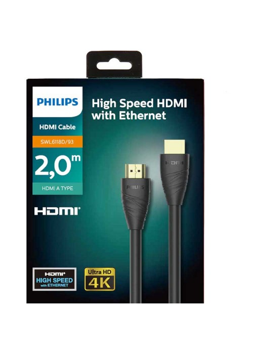 Philips SWL6118D/93 4K 2.0 18G Bps 60Hz HDMI Kablosu (HDR10 + 3D) Philips SWL6118D/93 4K 2.0 18G Bps 60Hz HDMI Kablosu (HDR10 + 3D)