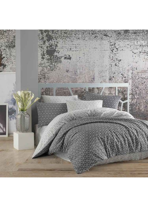 Cotton Touch Ranforce Çift Kişilik Nevresim Takımı (Puzzle Gri) Cotton Touch Ranforce Çift Kişilik Nevresim Takımı (Puzzle Gri)