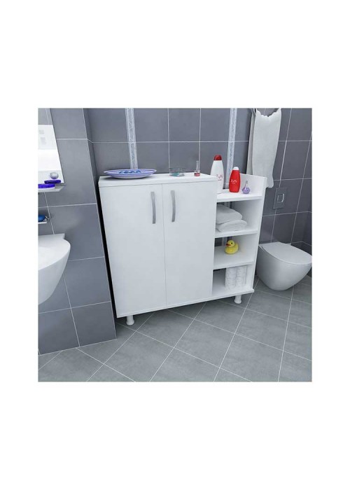 Arnetti Three Beyaz Banyo Dolabı Kapaklı ve Bölmeli Arnetti Three Beyaz Banyo Dolabı Kapaklı ve Bölmeli