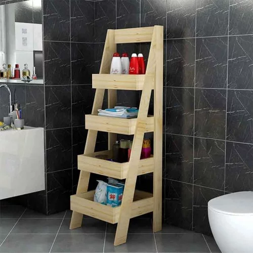 Drama Home Trio Ahşap Banyo Rafı