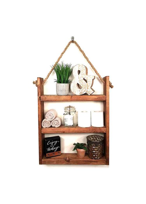 Poappum Rustik 3 Bölmeli Duvar Rafı Poappum Rustik 3 Bölmeli Duvar Rafı