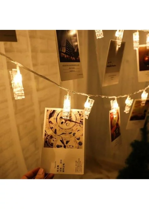 Led Işıklı Dekoratif Fotoğraf Mandalları 10 Adet