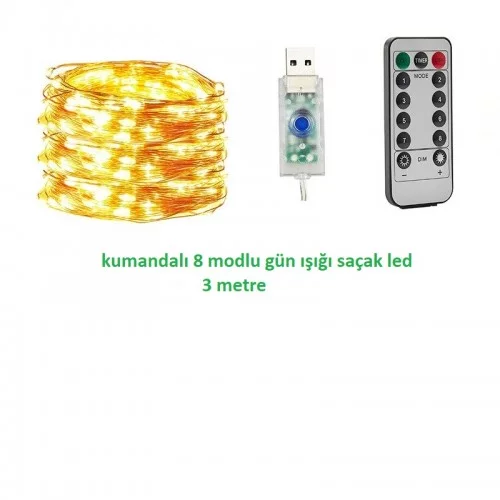 Kumandalı & 8 Fonksiyonlu Led Lamba (3 Metre) Kumandalı & 8 Fonksiyonlu Led Lamba (3 Metre)