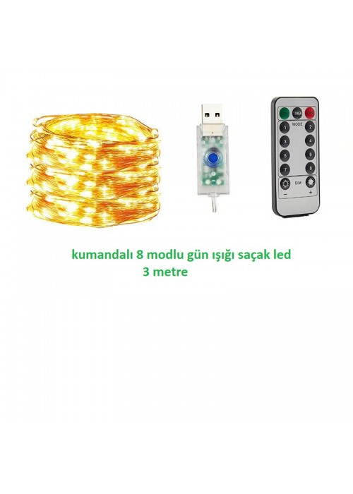 Kumandalı & 8 Fonksiyonlu Led Lamba (3 Metre) Kumandalı & 8 Fonksiyonlu Led Lamba (3 Metre)
