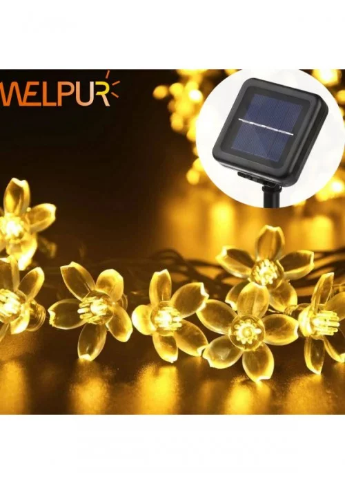 Güneş Enerjili Çiçek Şeklinde Dekoratif Bahçe Lambası 30 Led