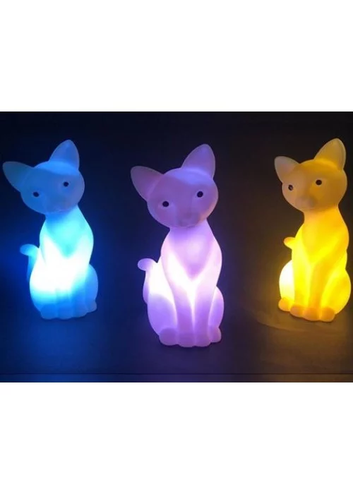 Işıklı Oturan Kedi Gece Lambası