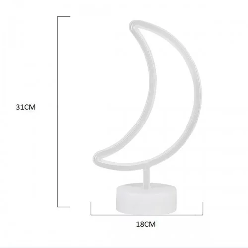 Ay Tasarımlı Neon Led Gece Lambası