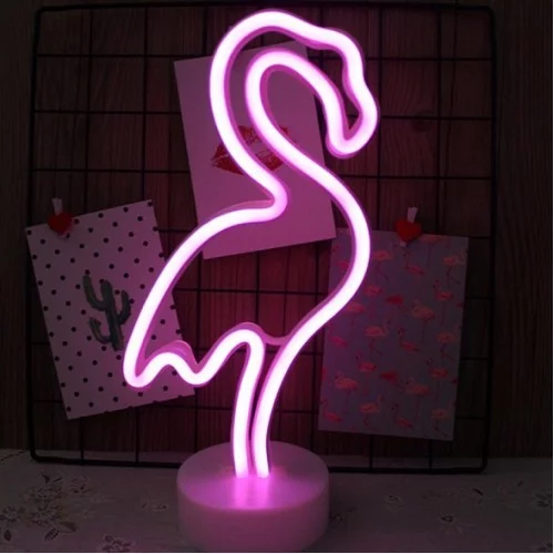 Flamingo Neon Led Işıklı Masa Lambası Flamingo Neon Led Işıklı Masa Lambası