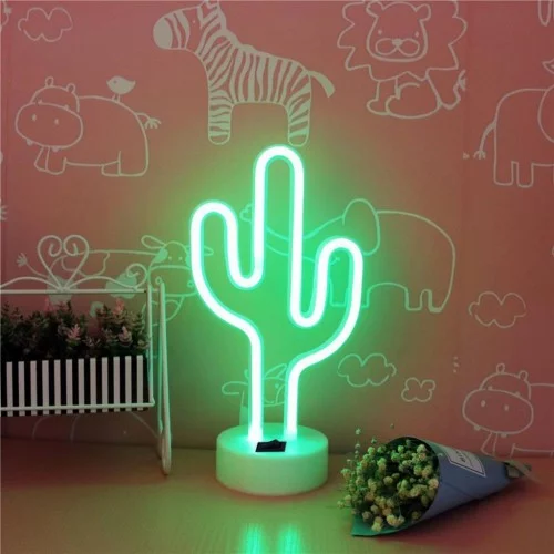 Kaktüs Neon Led Masa Lambası