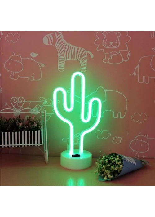 Kaktüs Neon Led Masa Lambası