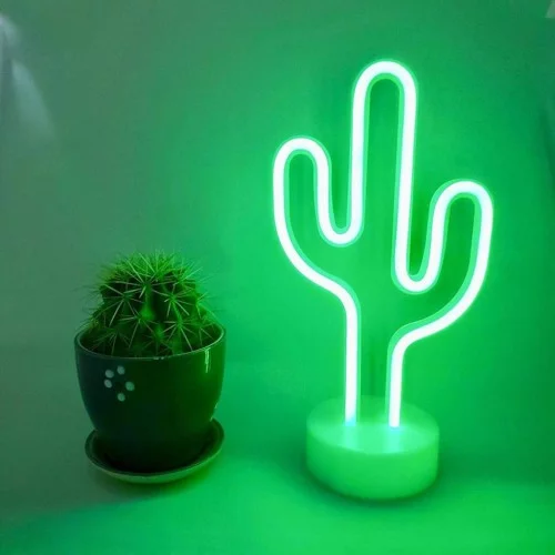 Kaktüs Neon Led Masa Lambası