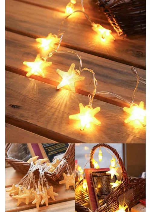 Rose Gold Yıldız 10 lu Metal Led Işık