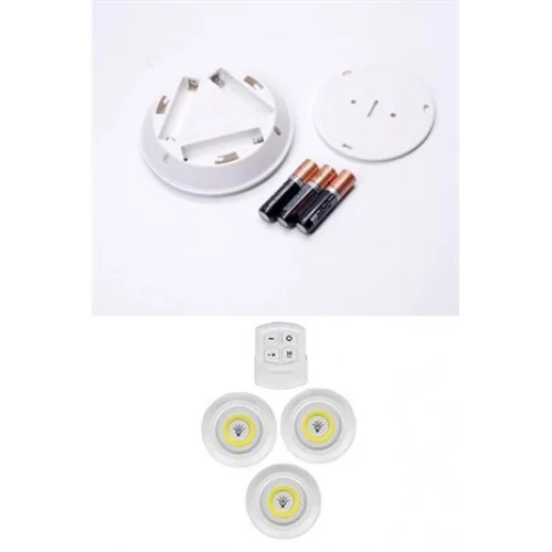 3'lü Uzaktan Kumandalı Kablosuz Led Spot Lamba 3'lü Uzaktan Kumandalı Kablosuz Led Spot Lamba