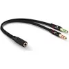 OEM Kulaklık Mikrofon Ayırıcı Y Splitter Kablo 2 x 3.5 mm Stereo Kablo