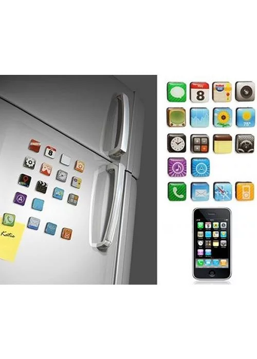 iPhone Teması Buzdolabı Magnetleri (18 Parça)