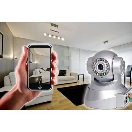 Hareket Sensörlü IP Kamera 360 Derece Dönebilme Özelliği Hareket Sensörlü IP Kamera 360 Derece Dönebilme Özelliği
