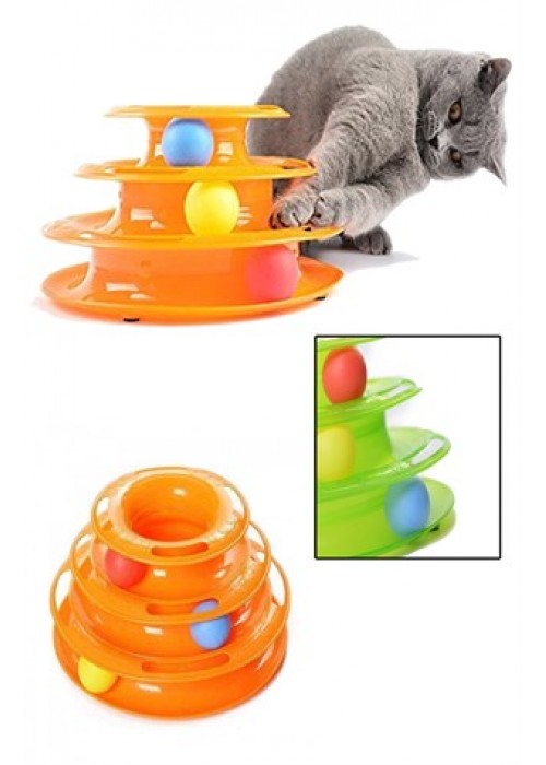 Tower Of Tracks Eğleneli Üç Katlı Kedi Oyuncağı Tower Of Tracks Eğleneli Üç Katlı Kedi Oyuncağı