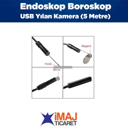 Endoskop Boroskop USB Yılan Kamera (5 Metre)