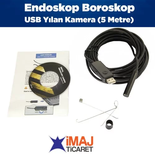 Endoskop Boroskop USB Yılan Kamera (5 Metre)