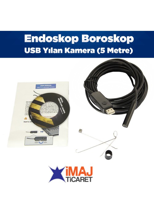 Endoskop Boroskop USB Yılan Kamera (5 Metre) Endoskop Boroskop USB Yılan Kamera (5 Metre)