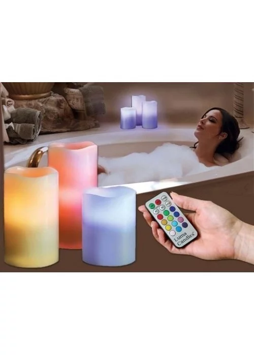 Uzaktan Kumandalı Elektronik LED Mum Seti (Mum Luma Candles - 3 Boy)