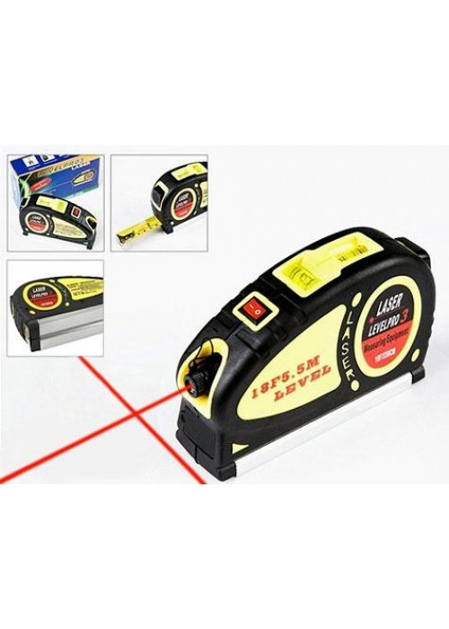 Lazerli Metre (Terazi Özellikli)  (5.5 Metre) Lazerli Metre (Terazi Özellikli)  (5.5 Metre)